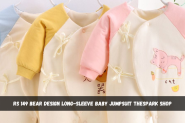 rs 149 bear design long-sleeve baby jumpsuit thespark shop